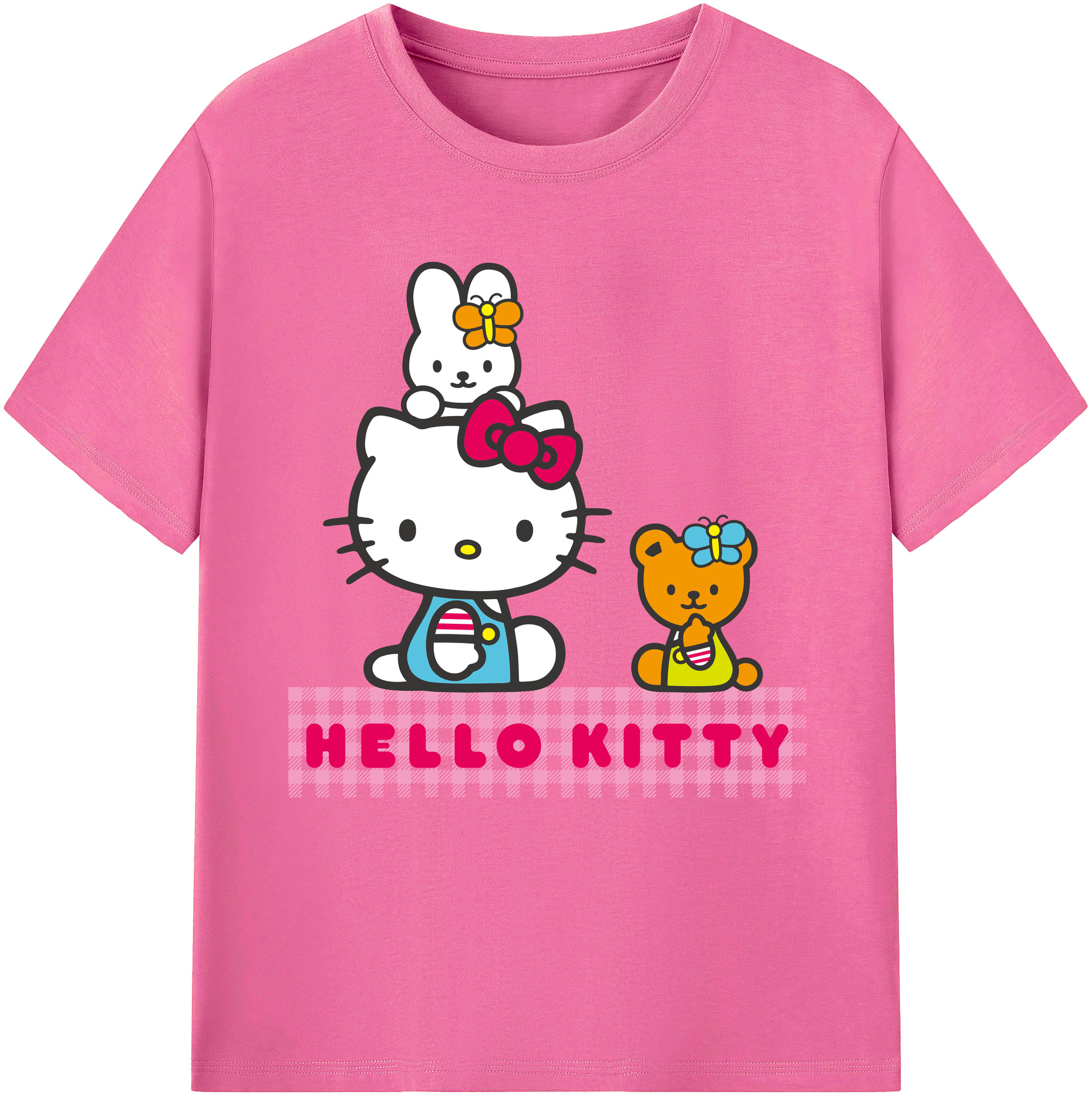 （画像用） Hello Kitty ハローキティ レディースカジュアルプリントTシャツ（綿100％）